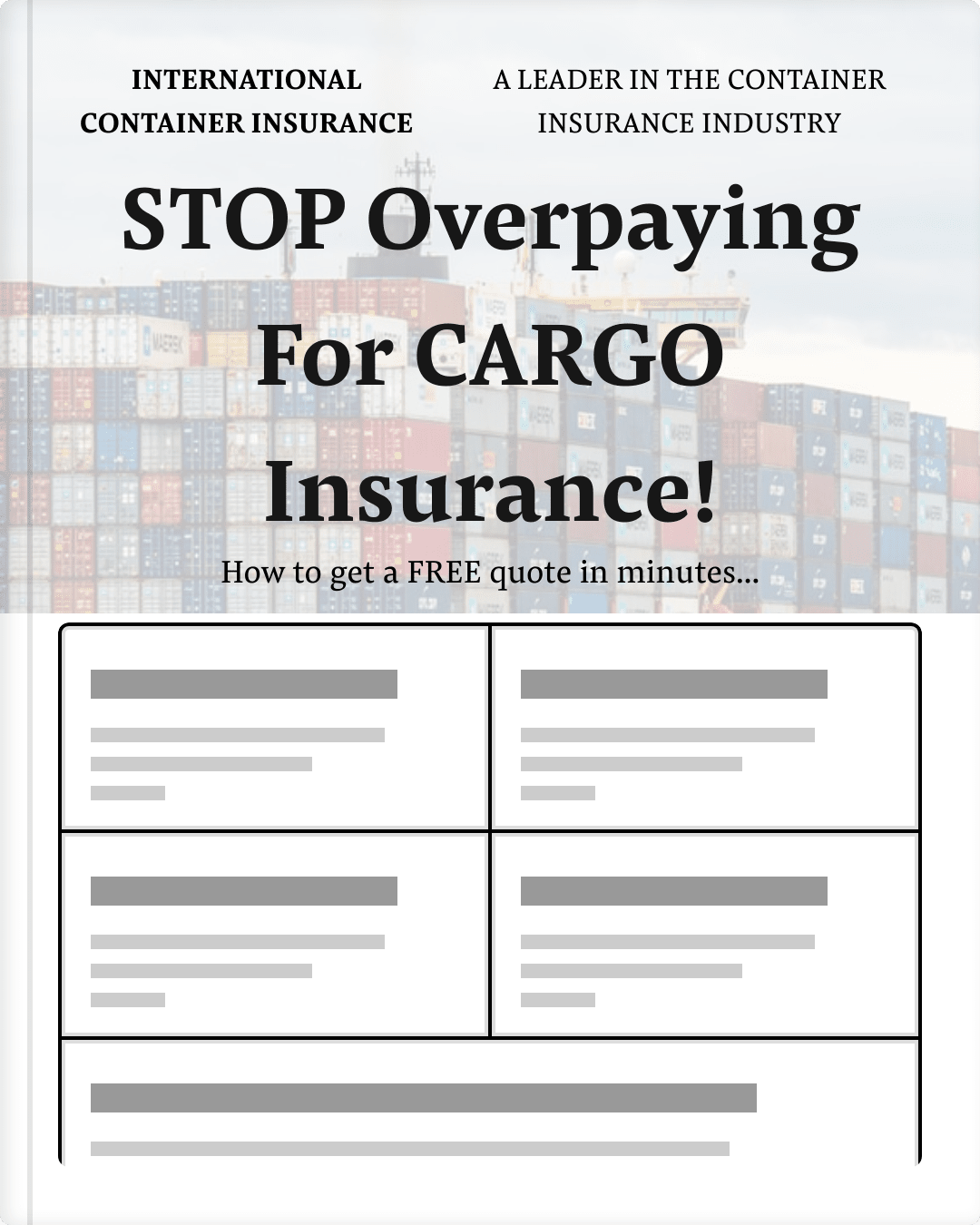 Get your FREE marine cargo insurance quote today!